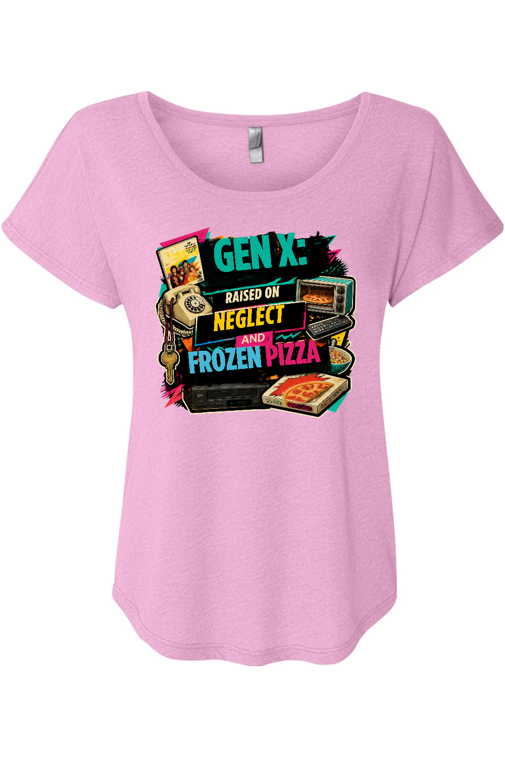 GEN X Raised on neglect and frozen pizza Women's Triblend Dolman Tee
