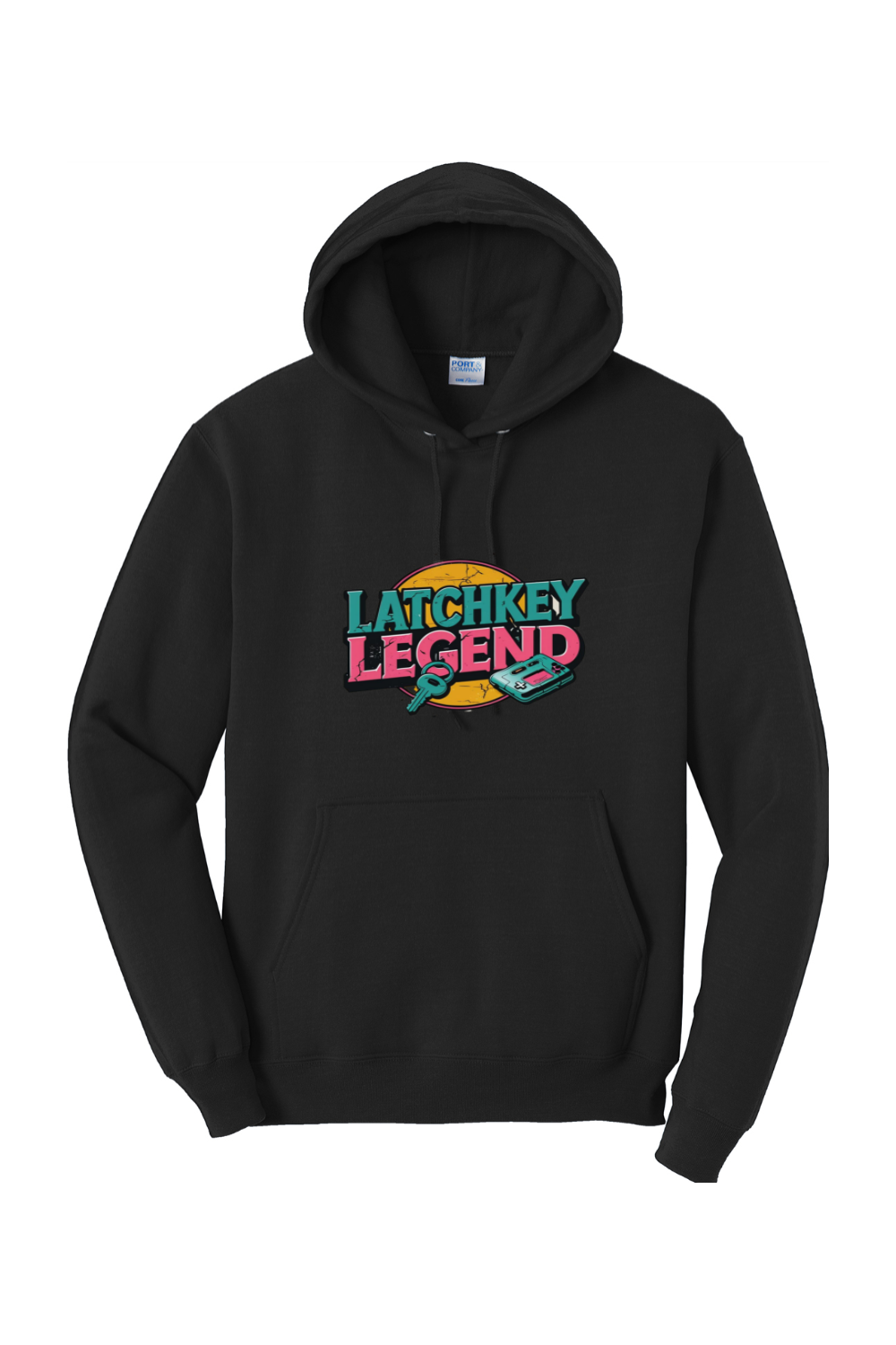 Fleece Pullover Hoodie - Vintage Wordmark Logo for Latchkey Legend