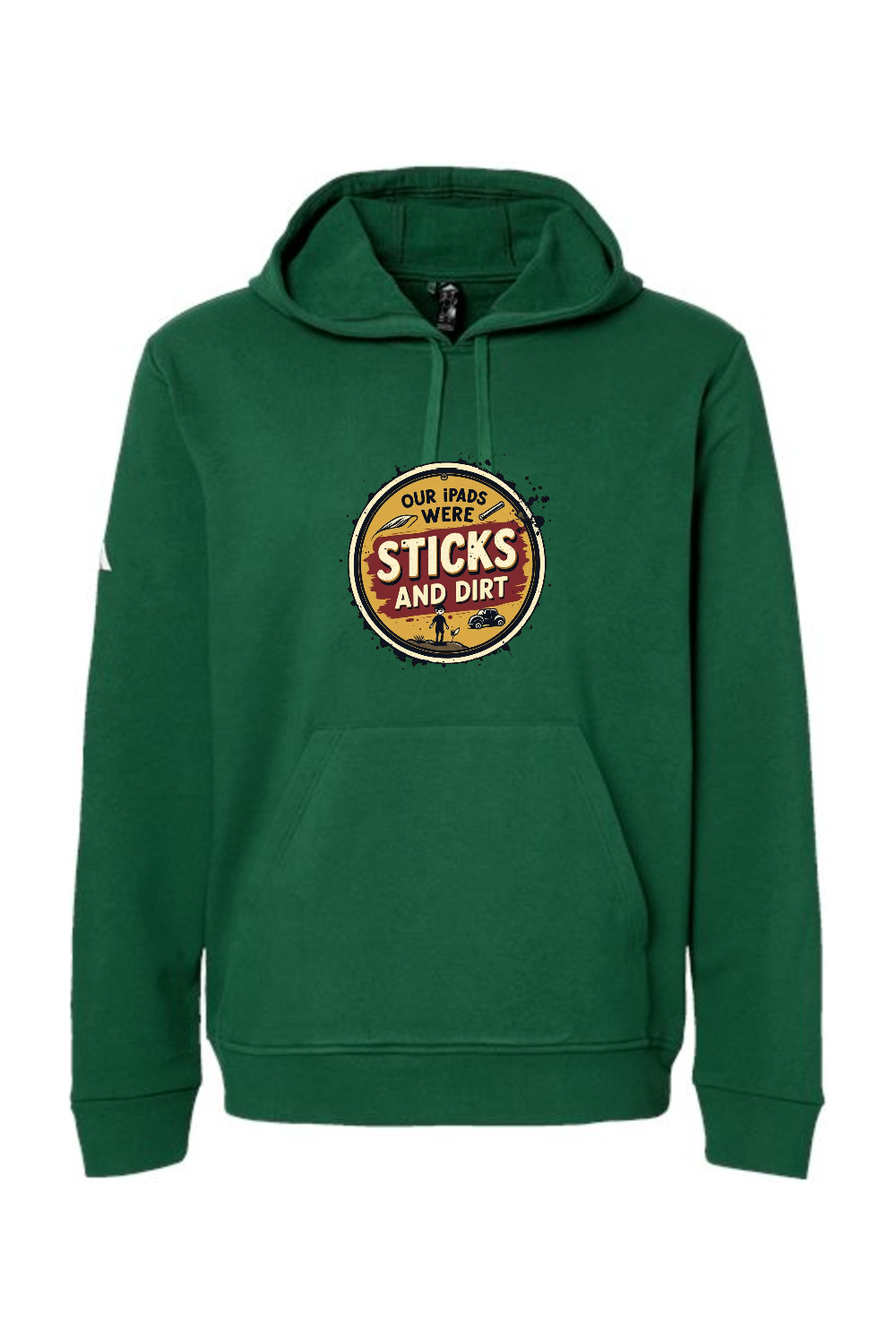 Adidas Fleece Hooded Sweatshirt: Sticks and Dirt