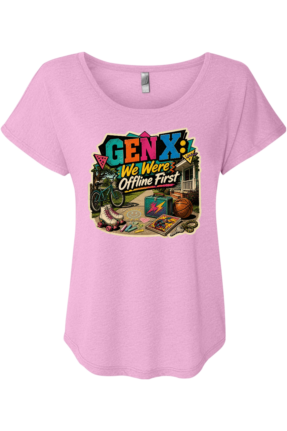 GEN X We Were Offline First Women's Triblend Dolman Tee
