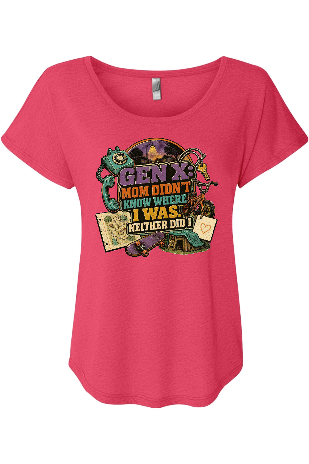 GEN X MOM DIDN’T KNOW WHERE I WAS. NEITHER DID I Women's Triblend Dolman Tee
