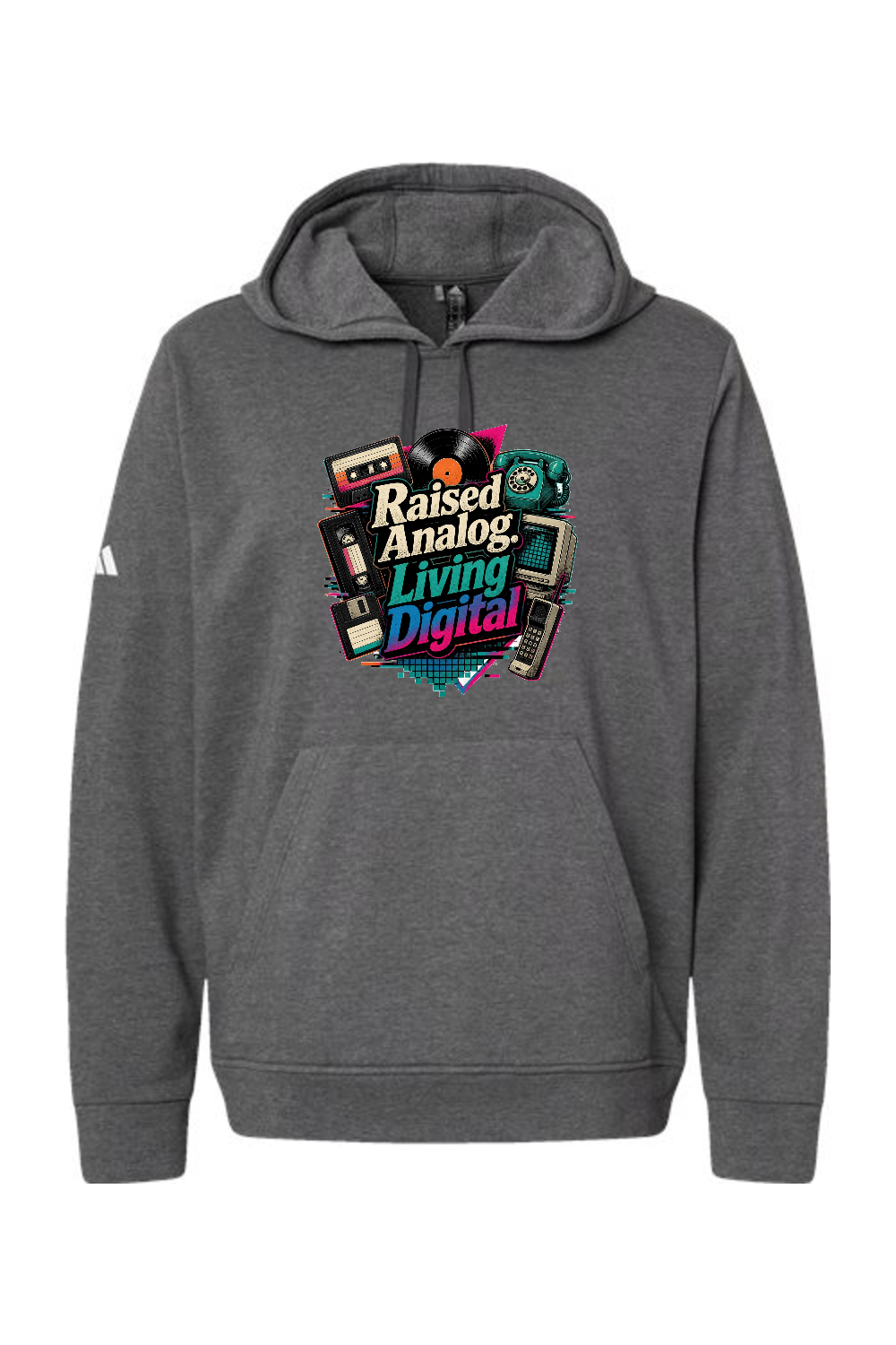 Adidas Fleece Hooded Sweatshirt: Raised Analog. Living Digital