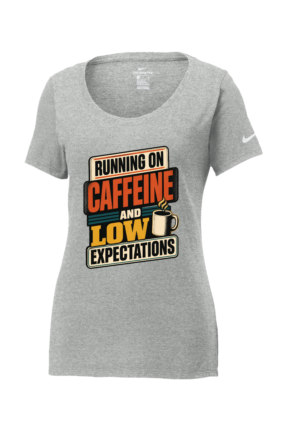 Nike Ladies Core Cotton Scoop Neck Tee: Running on caffeine and low expectations
