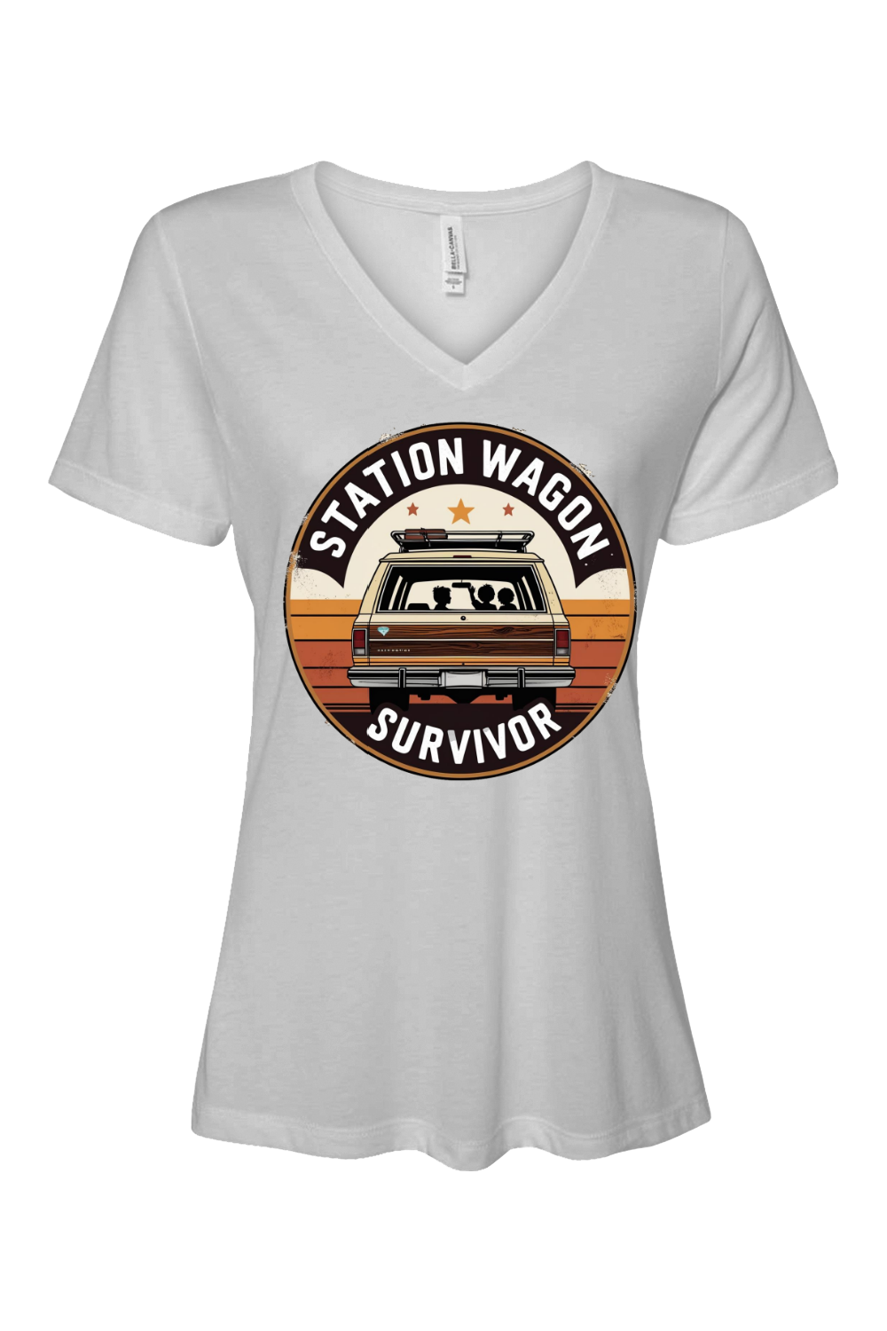 Relaxed Fit Women's V-Neck T-Shirt - Station Wagon Survivor