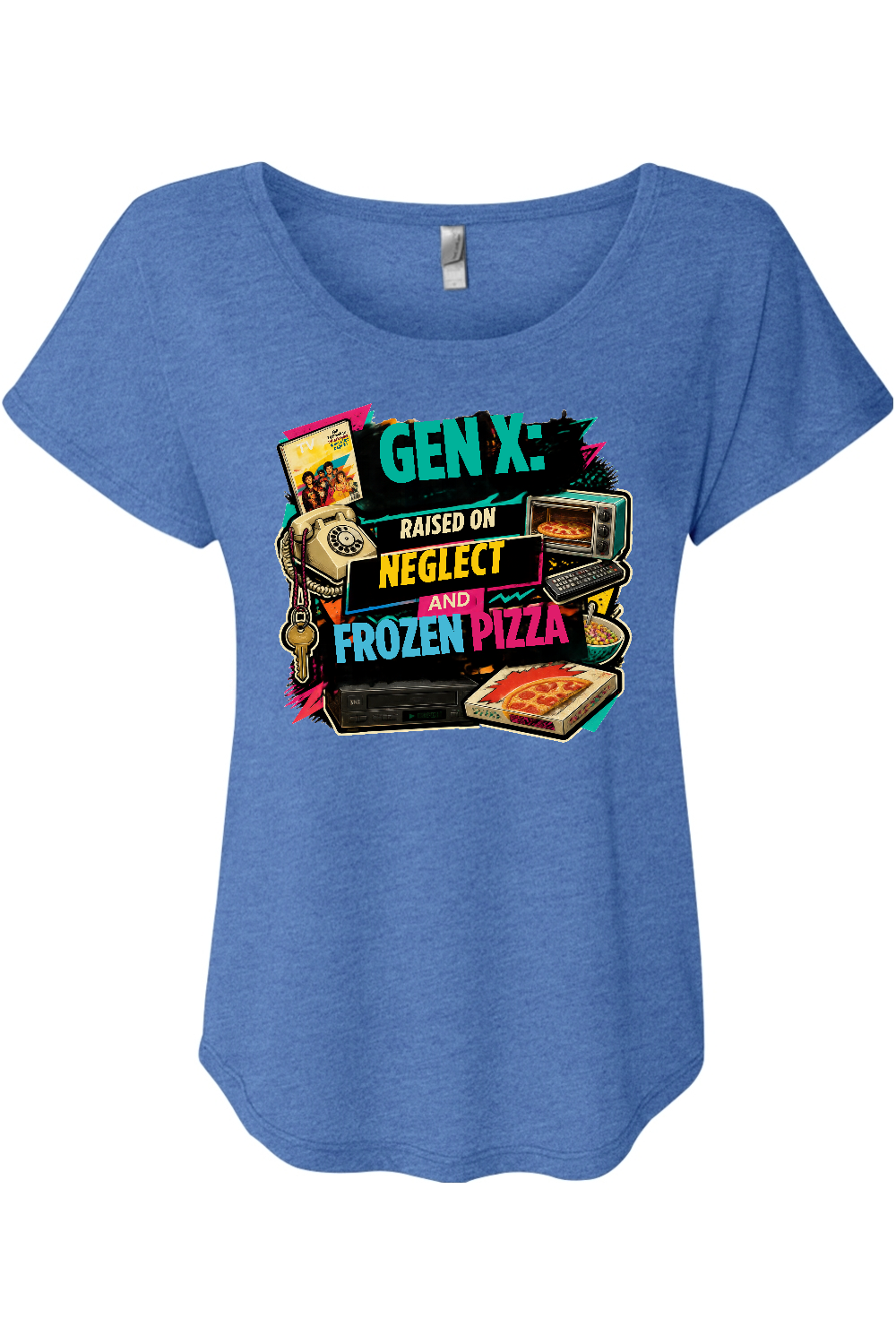 GEN X Raised on neglect and frozen pizza Women's Triblend Dolman Tee