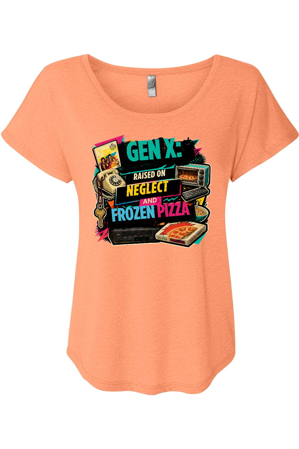 GEN X Raised on neglect and frozen pizza Women's Triblend Dolman Tee