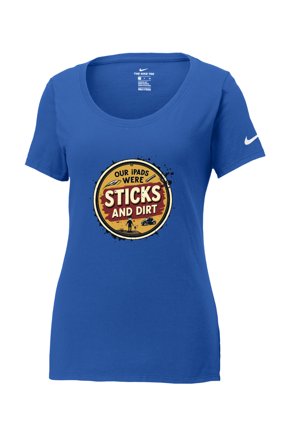 Nike Ladies Core Cotton Scoop Neck Tee: Sticks and Dirt