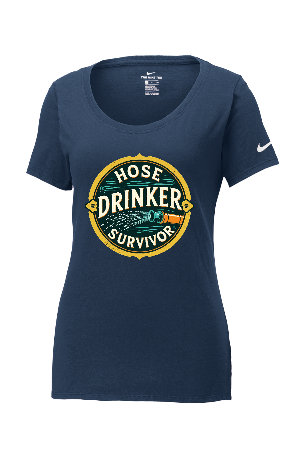 Nike Ladies Core Cotton Scoop Neck Tee: Hose Drinker Survivor