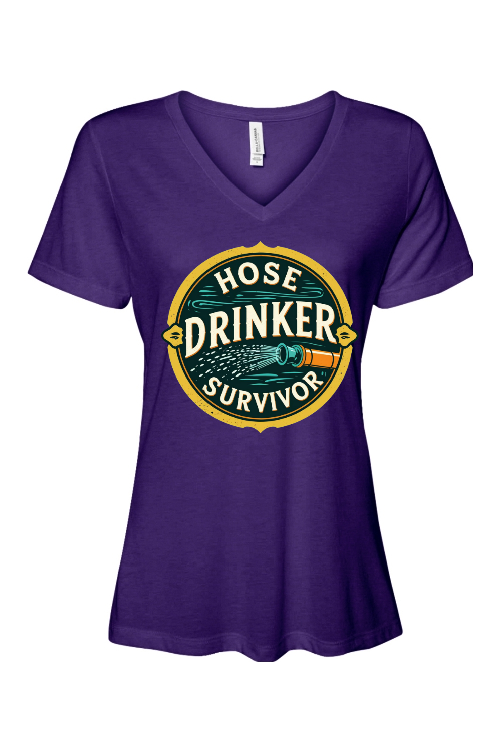 Relaxed Fit Women's V-Neck T-Shirt - Hose Drinker Survivor
