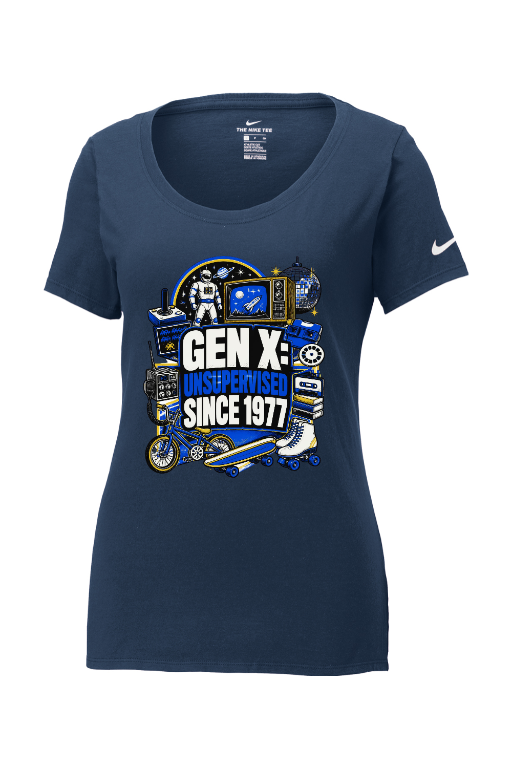 Nike Ladies Core Cotton Scoop Neck Tee: GEN X UNSUPERVISED SINCE 1977