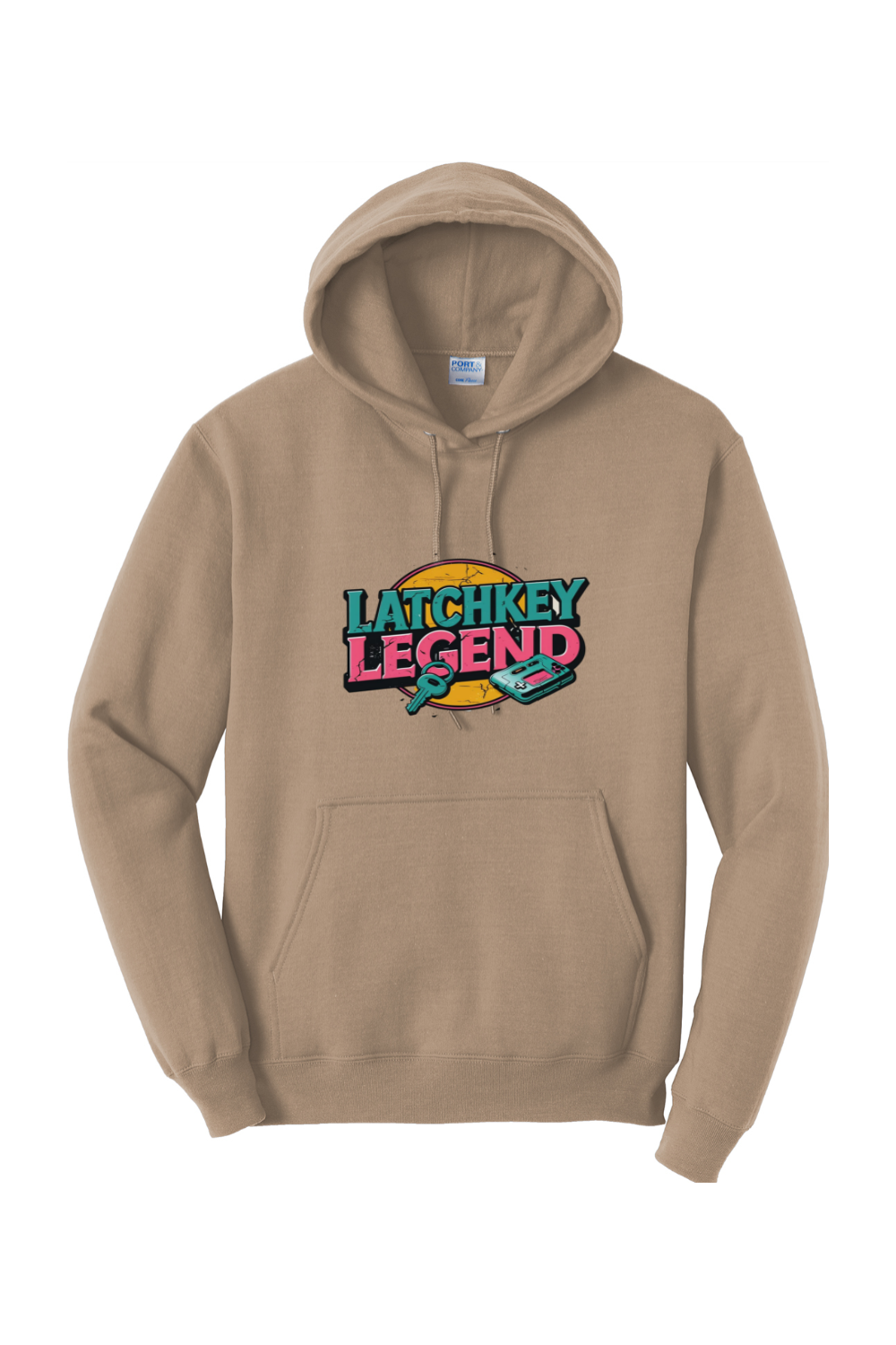 Fleece Pullover Hoodie - Vintage Wordmark Logo for Latchkey Legend