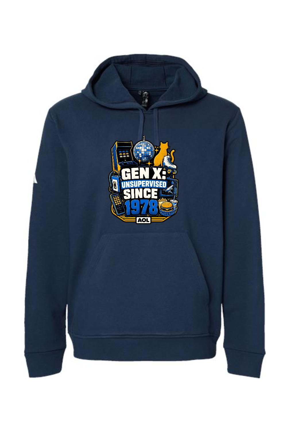 Adidas Fleece Hooded Sweatshirt: GEN X UNSUPERVISED SINCE 1978