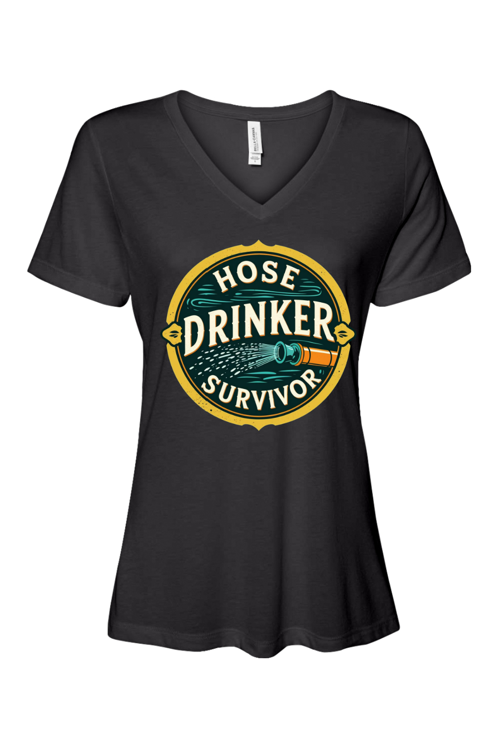 Relaxed Fit Women's V-Neck T-Shirt - Hose Drinker Survivor
