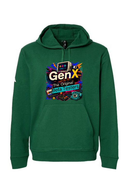 Adidas Fleece Hooded Sweatshirt: Gen X The Original Beta Testers