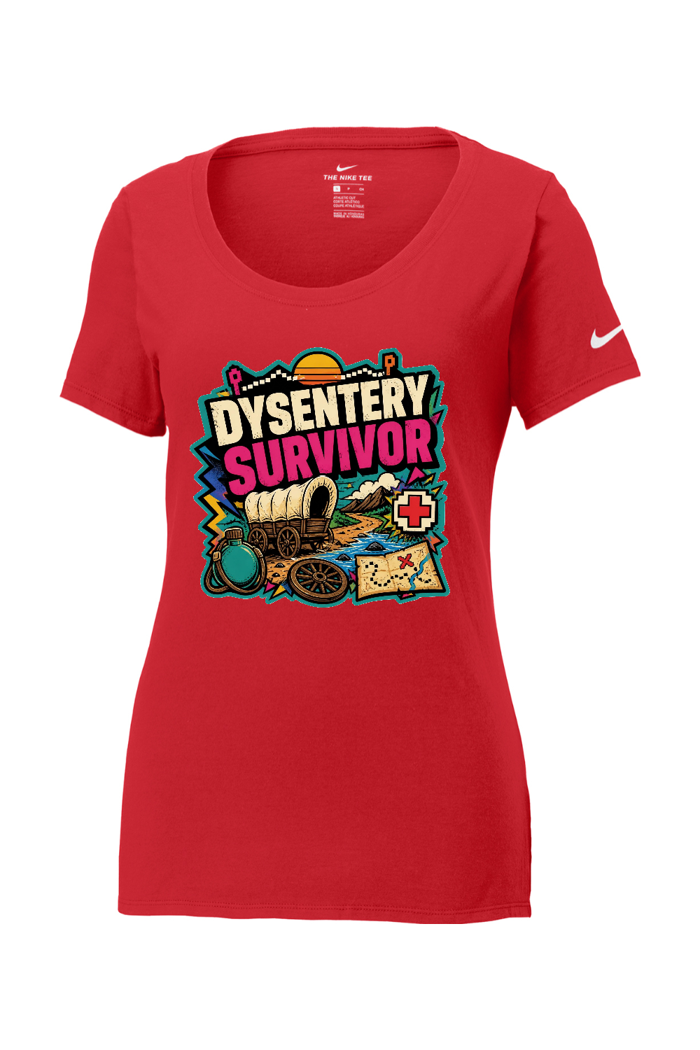 Nike Ladies Core Cotton Scoop Neck Tee: Dysentery Survivor