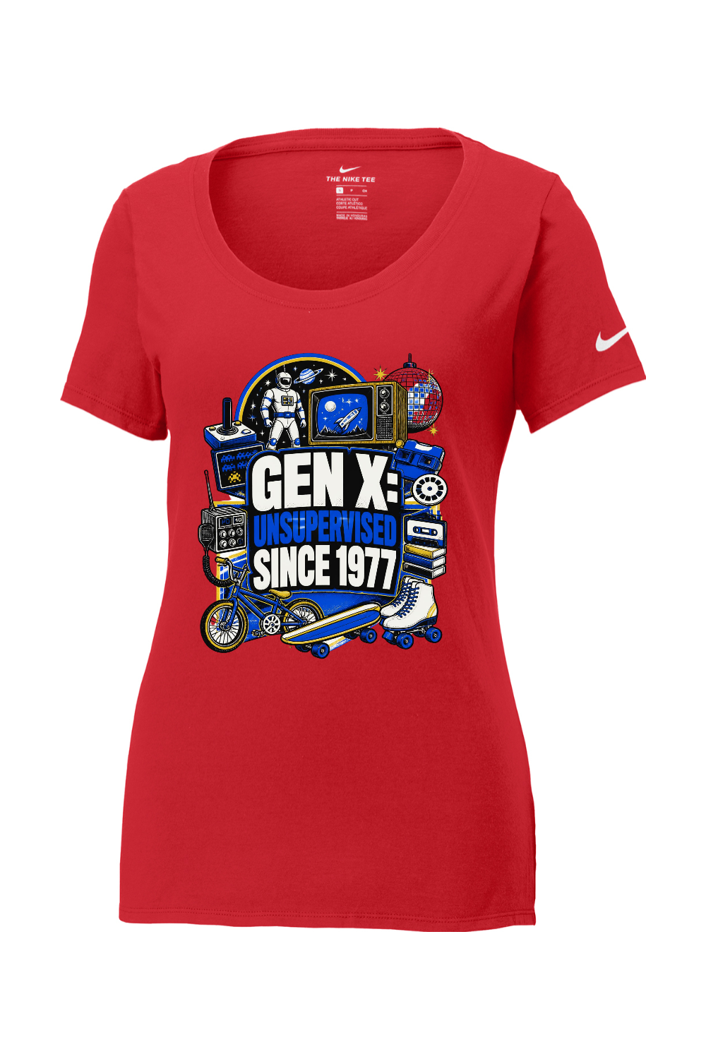 Nike Ladies Core Cotton Scoop Neck Tee: GEN X UNSUPERVISED SINCE 1977
