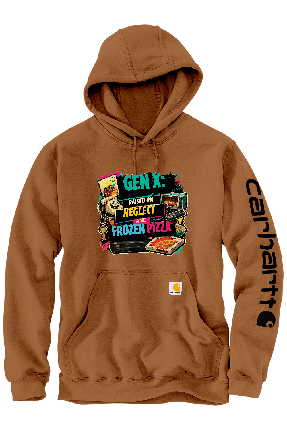 Carhartt Midweight Hooded Sweatshirt: GEN X Raised on neglect and frozen pizza