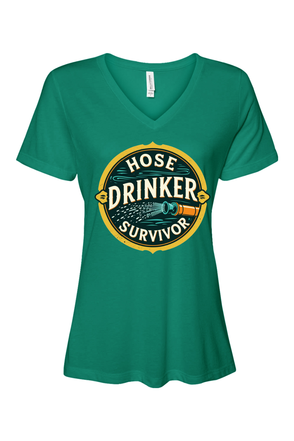 Relaxed Fit Women's V-Neck T-Shirt - Hose Drinker Survivor