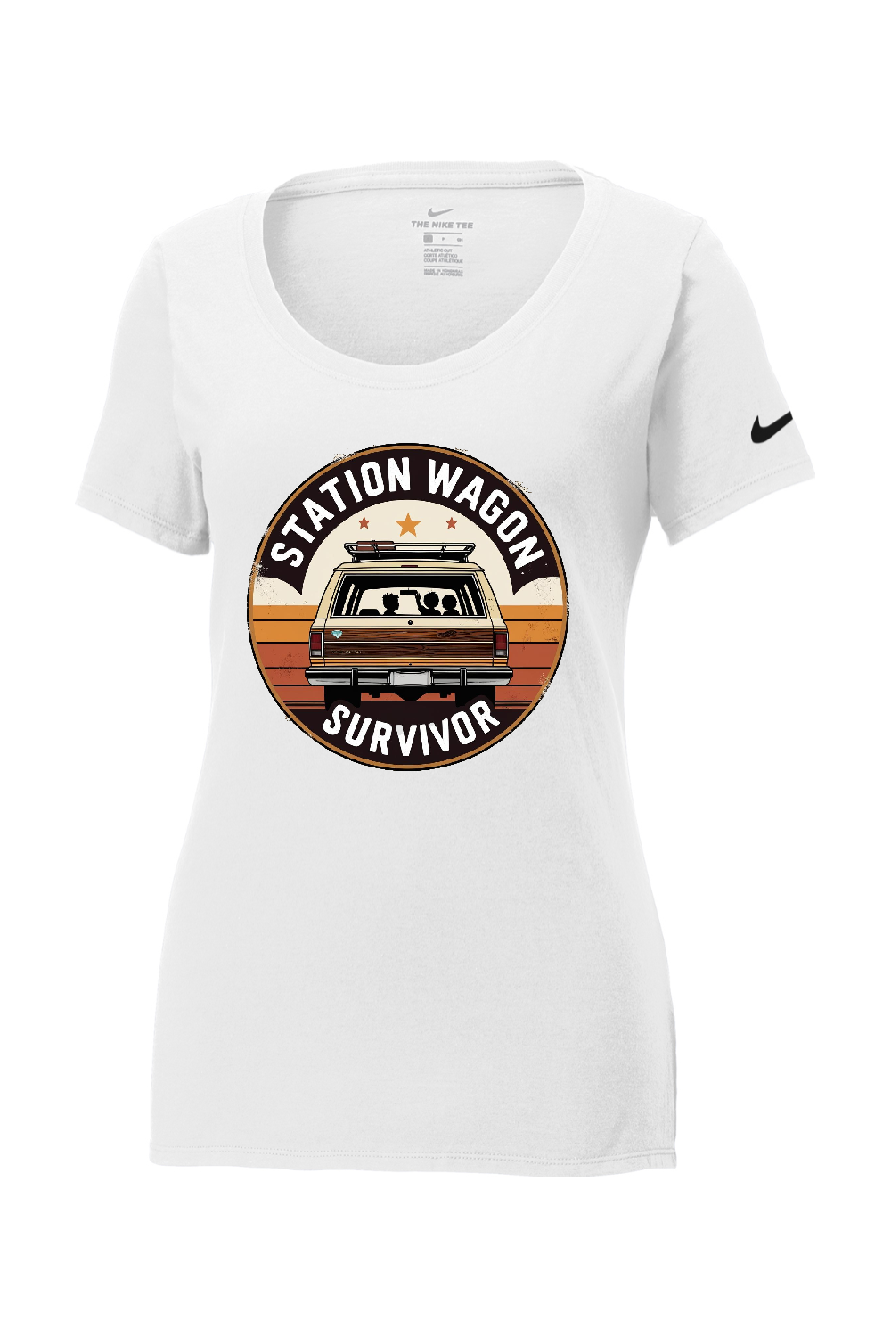 Nike Ladies Core Cotton Scoop Neck Tee: Station Wagon Survivor