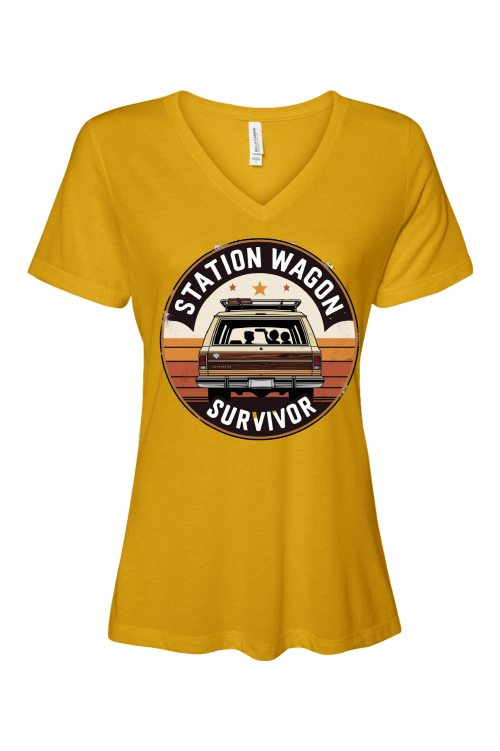 Relaxed Fit Women's V-Neck T-Shirt - Station Wagon Survivor