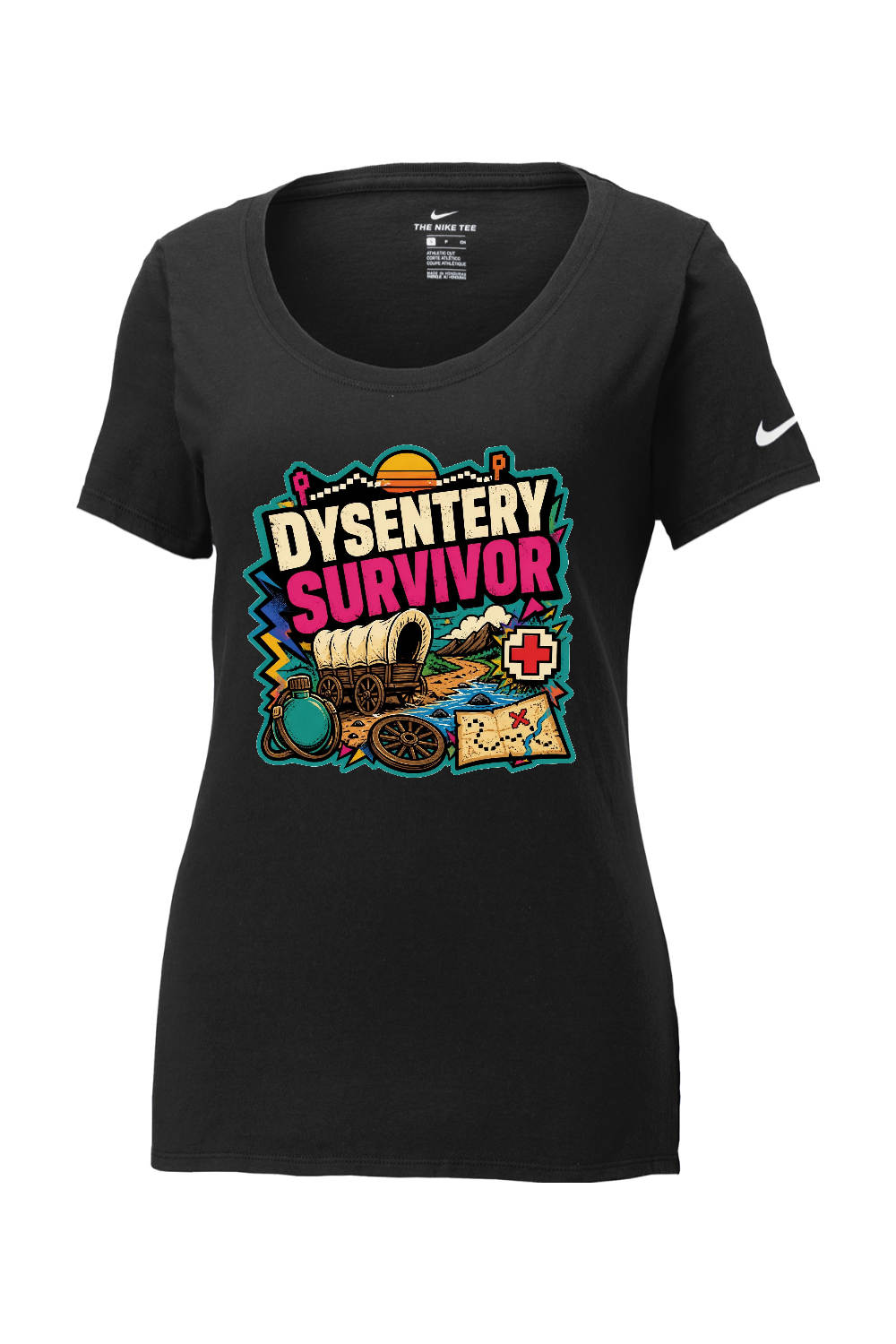 Nike Ladies Core Cotton Scoop Neck Tee: Dysentery Survivor