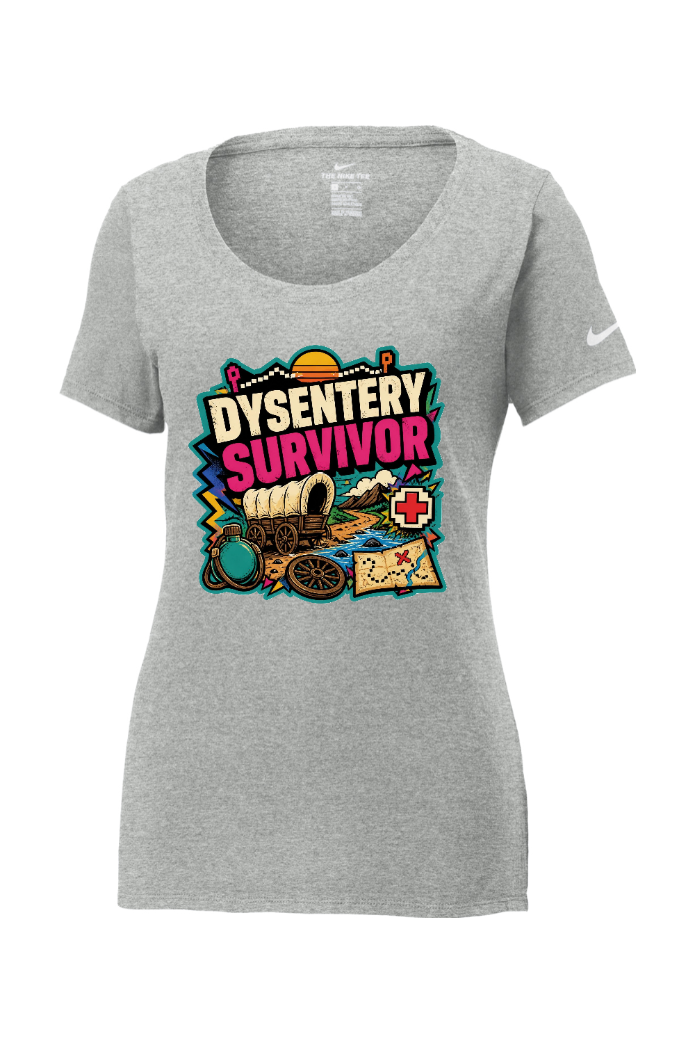 Nike Ladies Core Cotton Scoop Neck Tee: Dysentery Survivor