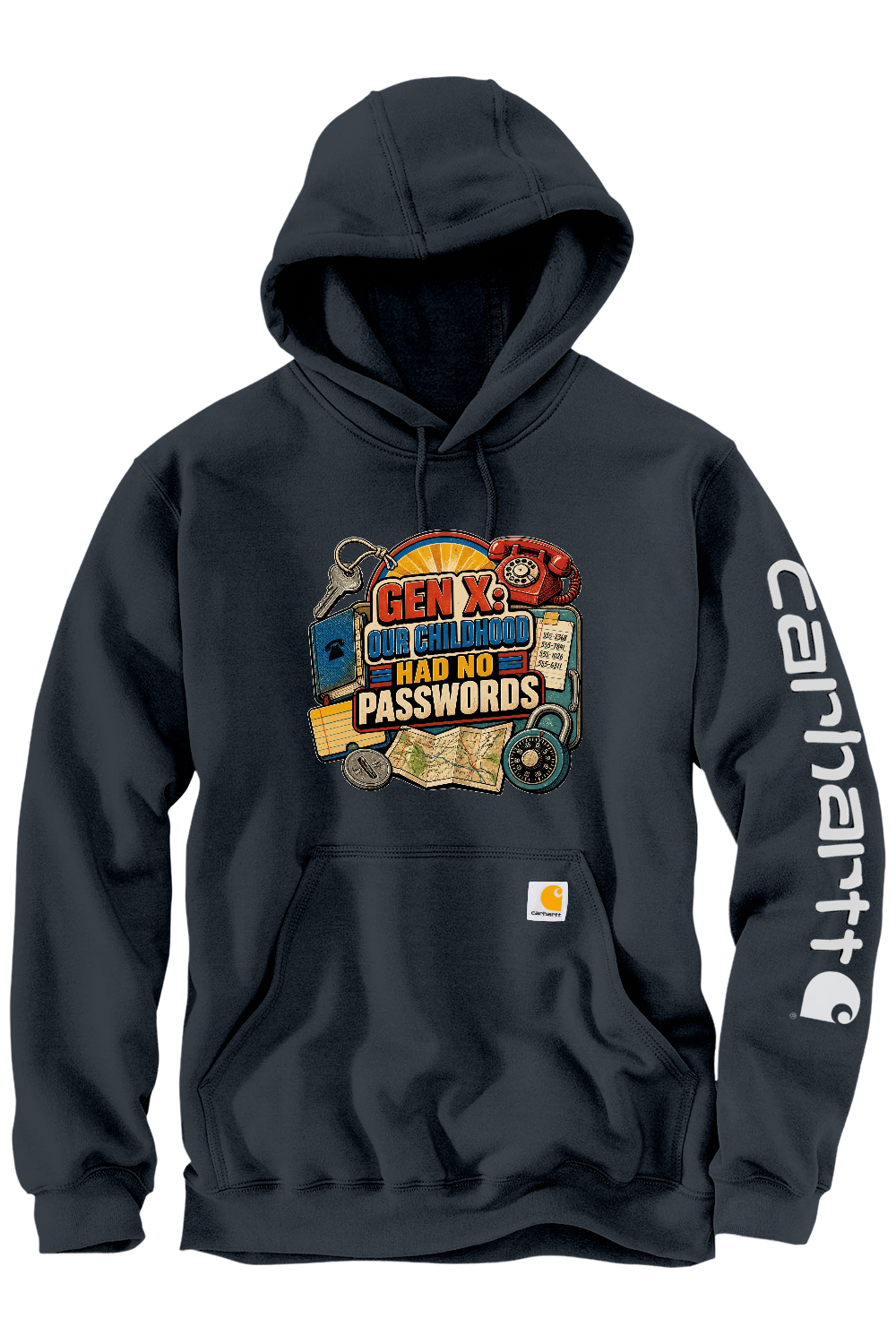 Carhartt Midweight Hooded Sweatshirt: GEN X Our Childhood Had No Passwords