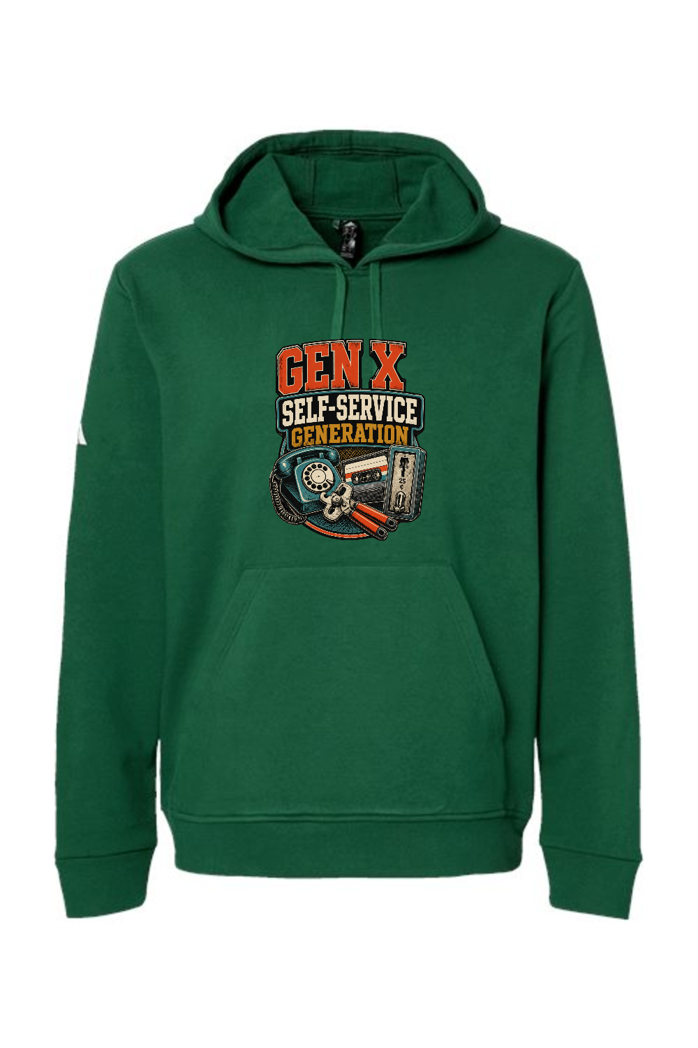 Adidas Fleece Hooded Sweatshirt: GEN X Self Service Generation