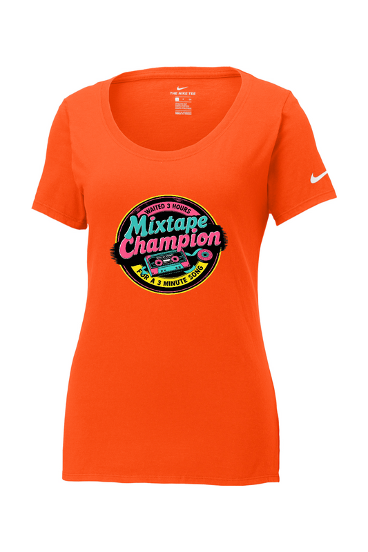 Nike Ladies Core Cotton Scoop Neck Tee: MixTape Champion
