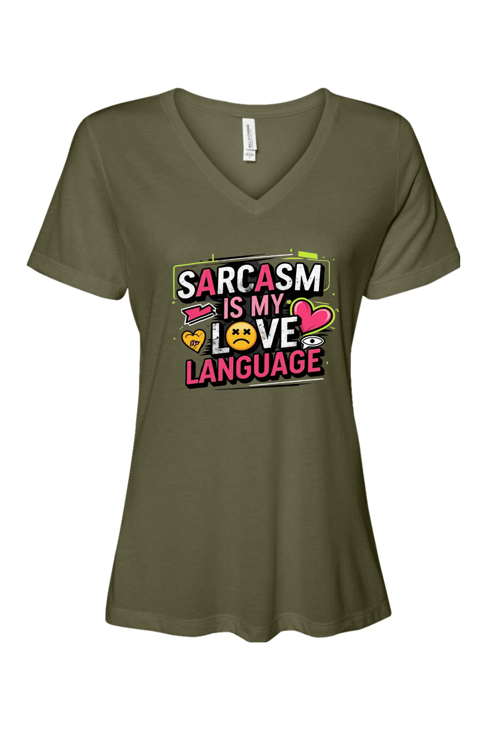 Relaxed Fit Women's V-Neck T-Shirt - Sarcasm Love Language