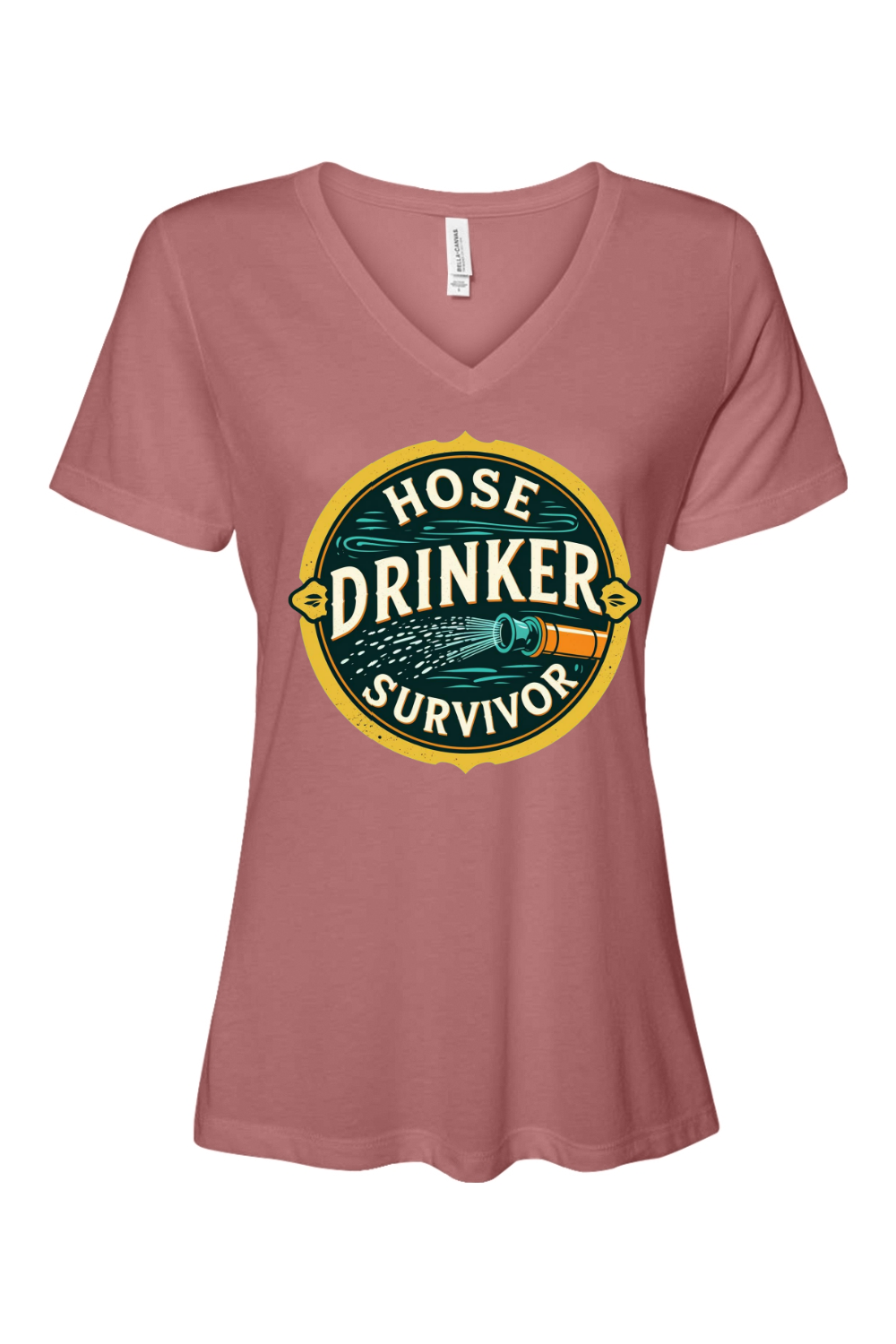 Relaxed Fit Women's V-Neck T-Shirt - Hose Drinker Survivor