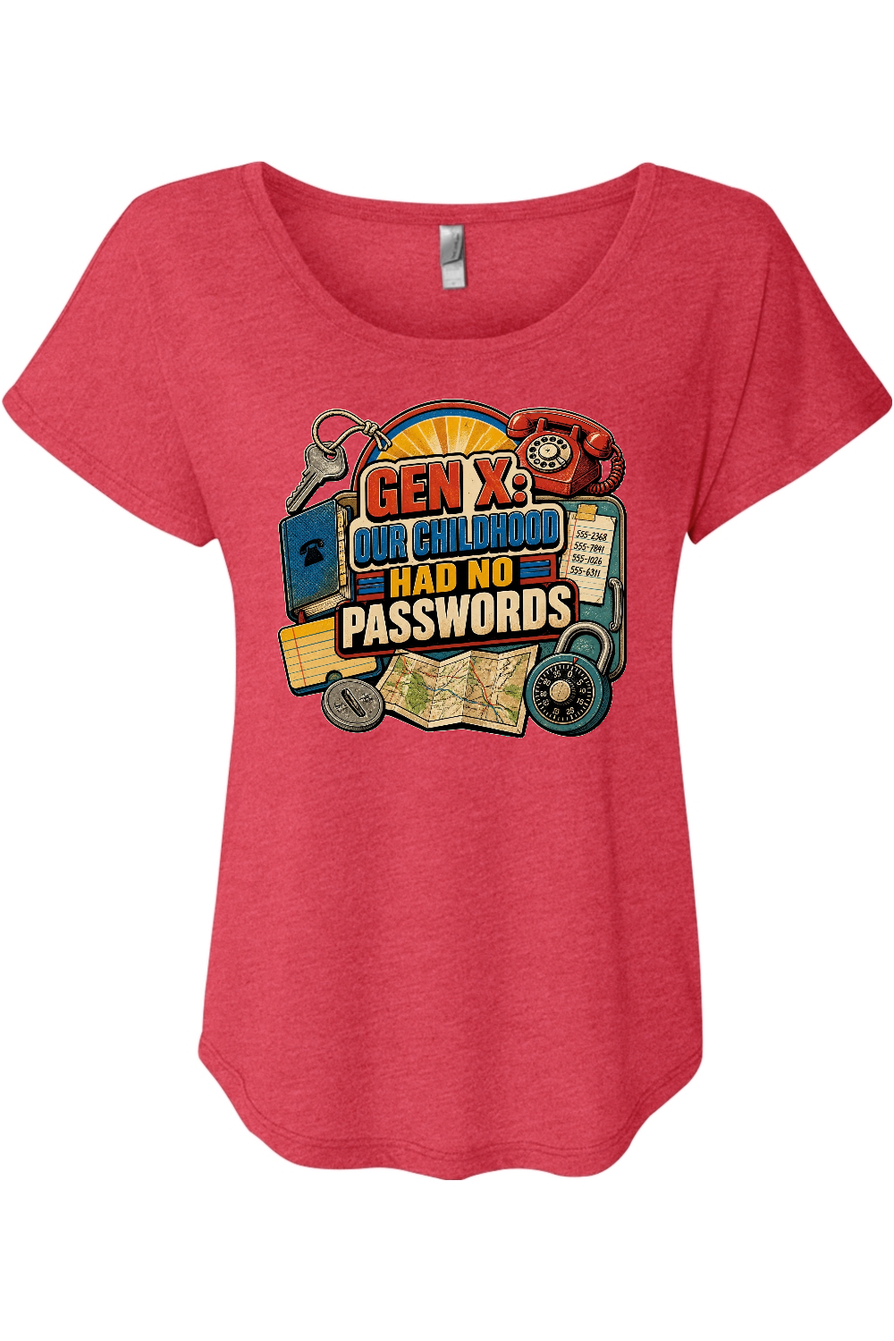 GEN X OUR CHILDHOOD HAD NO PASSWORDS Women's Triblend Dolman Tee