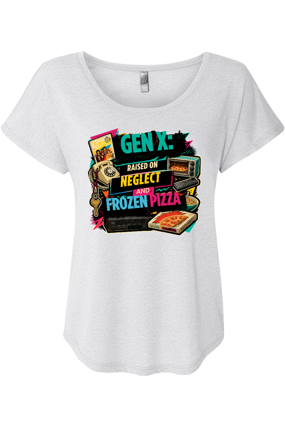 GEN X Raised on neglect and frozen pizza Women's Triblend Dolman Tee