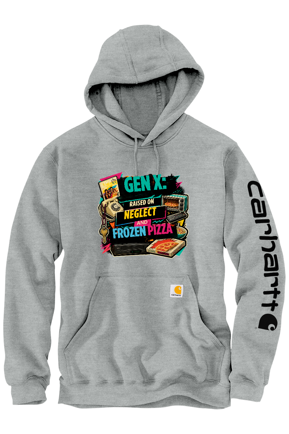 Carhartt Midweight Hooded Sweatshirt: GEN X Raised on neglect and frozen pizza
