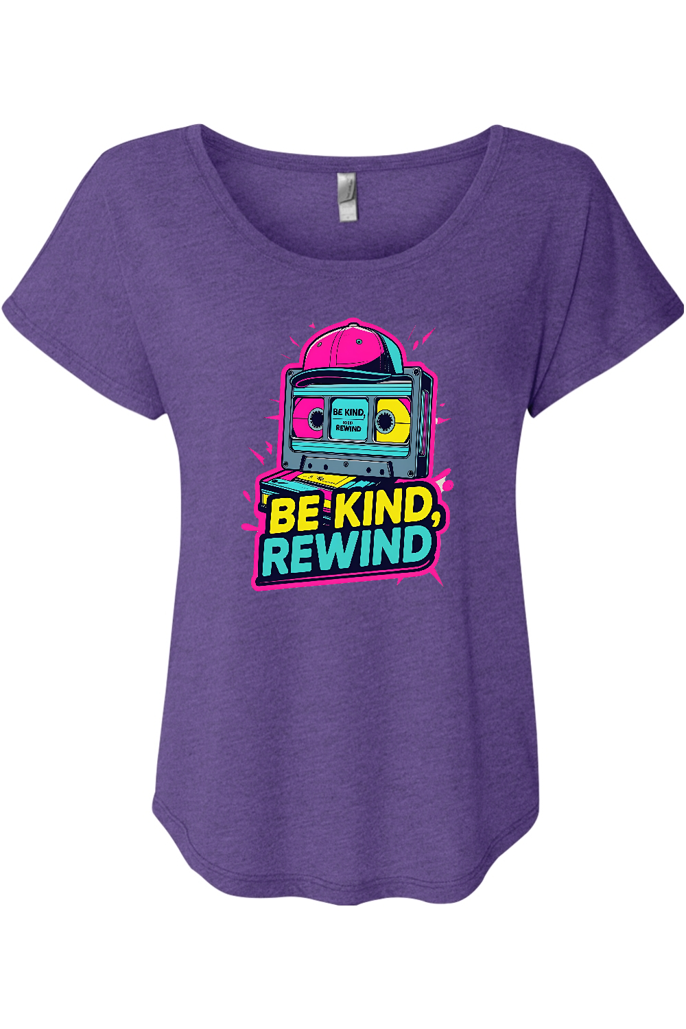 Be Kind Rewind Women's Triblend Dolman Tee