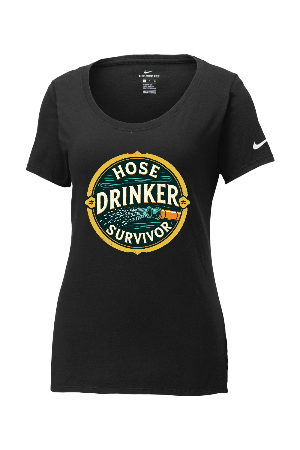Nike Ladies Core Cotton Scoop Neck Tee: Hose Drinker Survivor