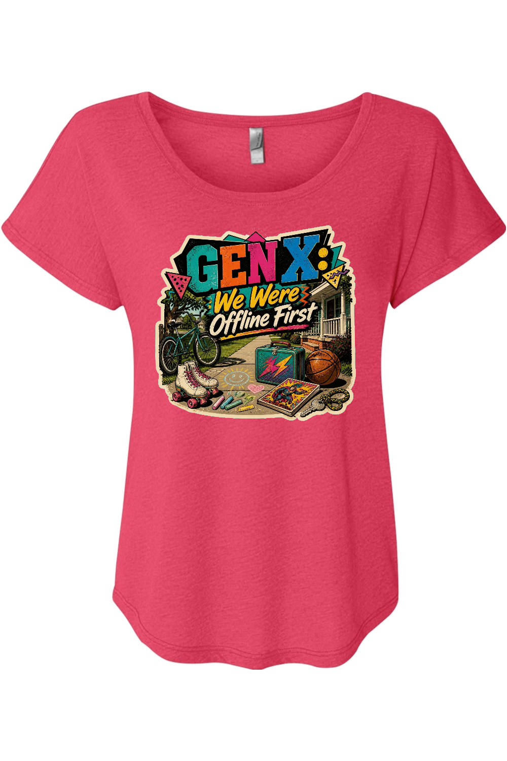 GEN X We Were Offline First Women's Triblend Dolman Tee