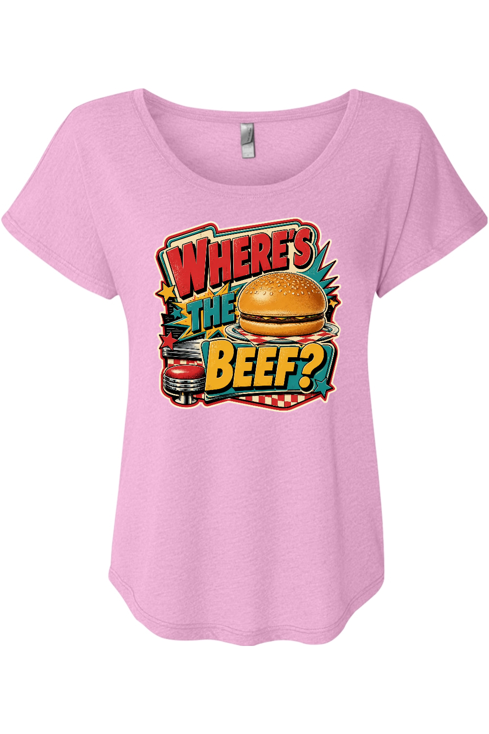 WHERE’S THE BEEF Women's Triblend Dolman Tee