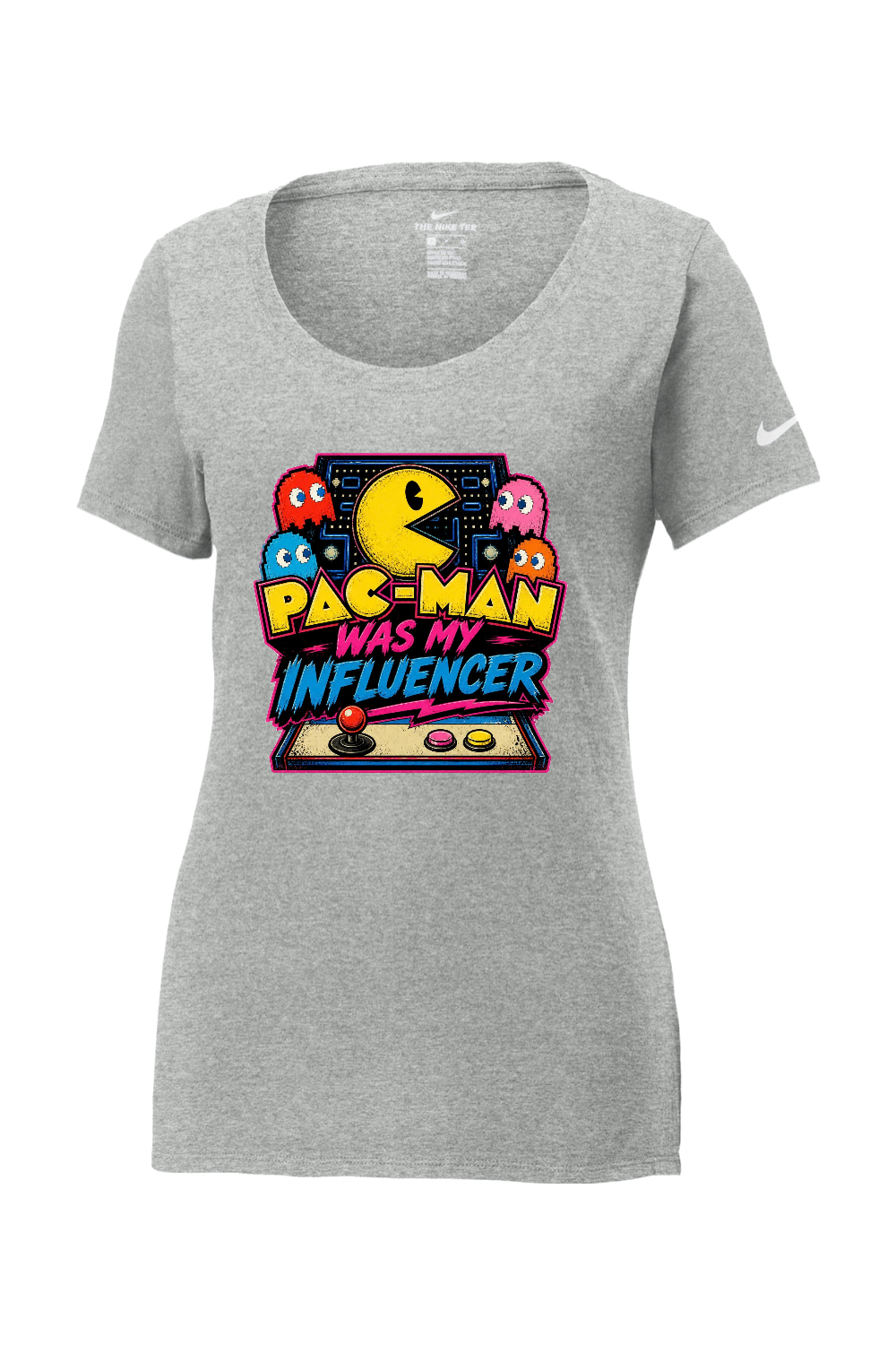 Nike Ladies Core Cotton Scoop Neck Tee: Pac-Man Was My Influencer