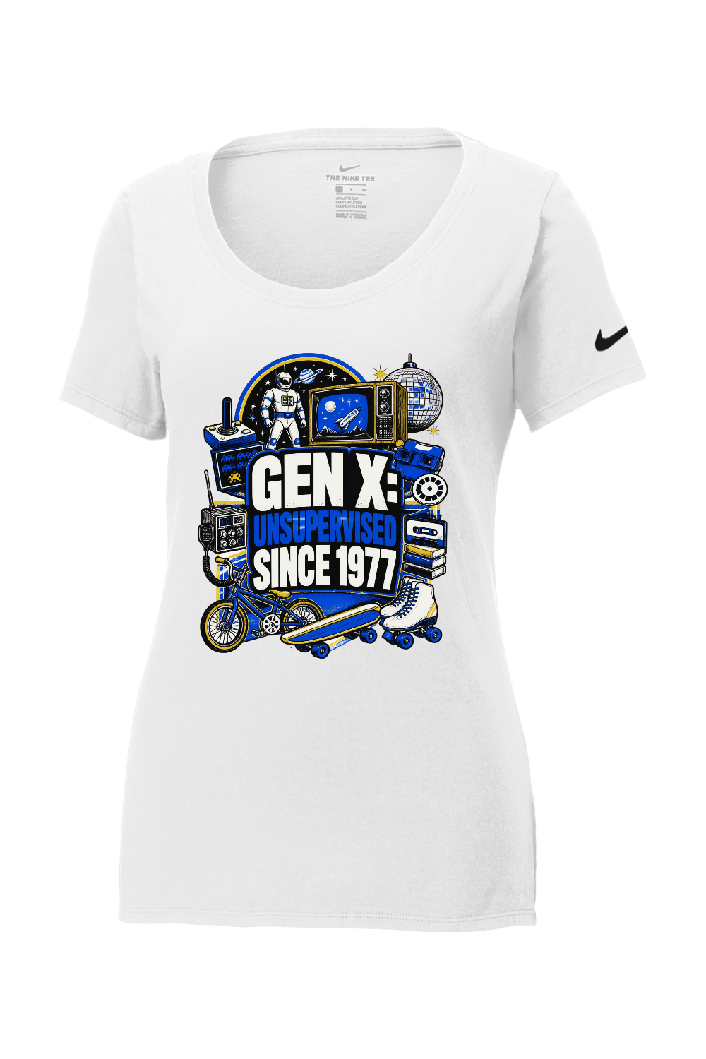 Nike Ladies Core Cotton Scoop Neck Tee: GEN X UNSUPERVISED SINCE 1977