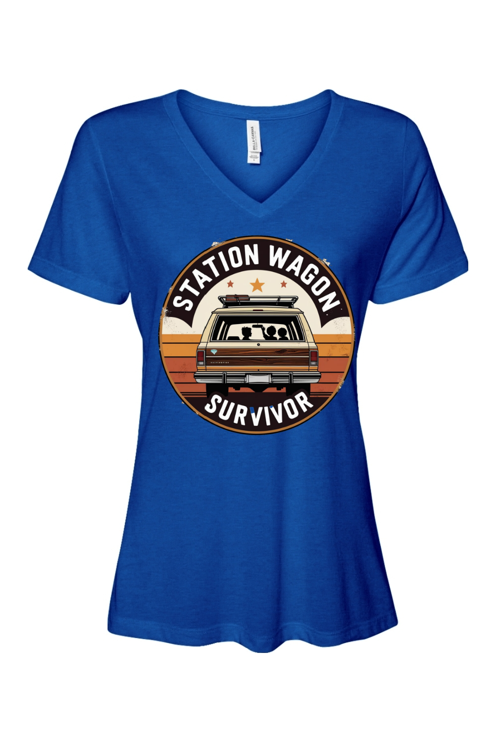 Relaxed Fit Women's V-Neck T-Shirt - Station Wagon Survivor
