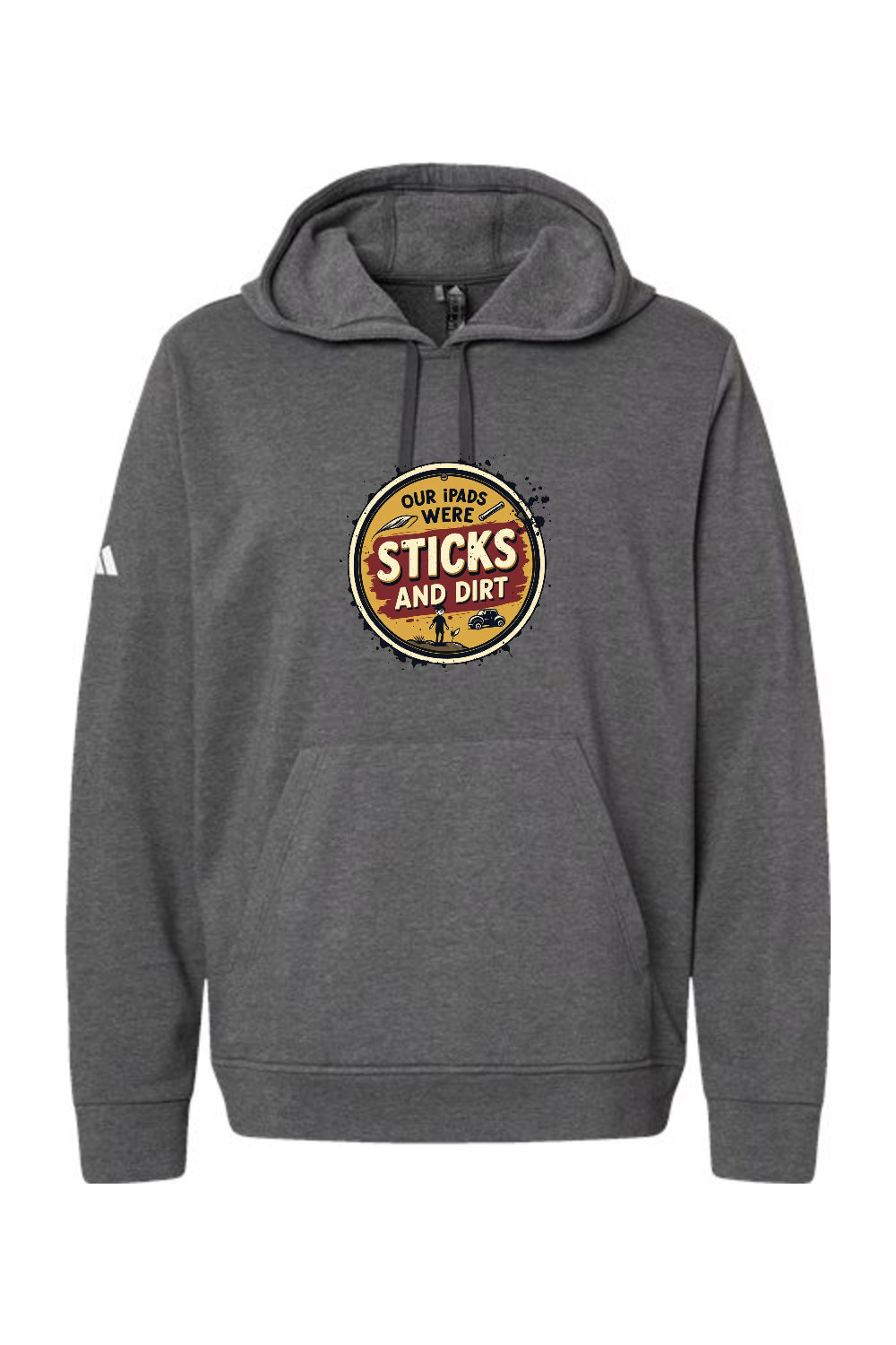 Adidas Fleece Hooded Sweatshirt: Sticks and Dirt
