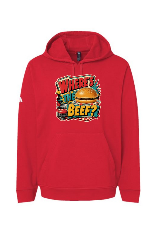 Adidas Fleece Hooded Sweatshirt: WHERE’S THE BEEF