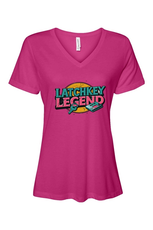 Relaxed Fit Women's V-Neck T-Shirt - Latchkey Legend
