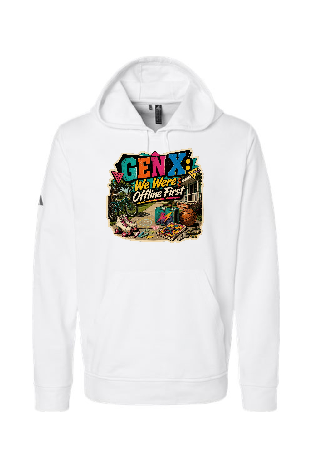 Adidas Fleece Hooded Sweatshirt: GEN X We Were Offline First