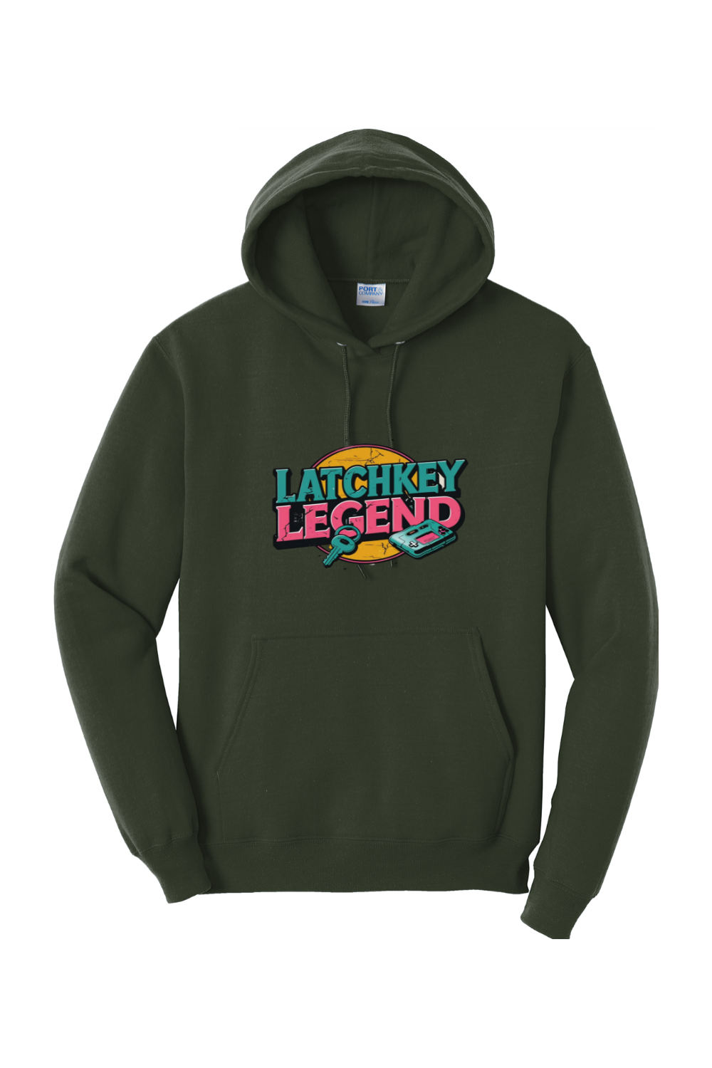 Fleece Pullover Hoodie - Vintage Wordmark Logo for Latchkey Legend