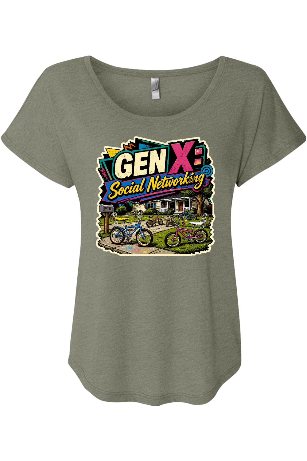 GEN X Social Networking Women's Triblend Dolman Tee