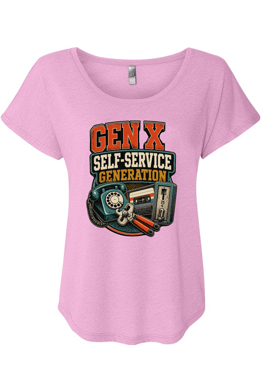 GEN X Self Service Generation Women's Triblend Dolman Tee