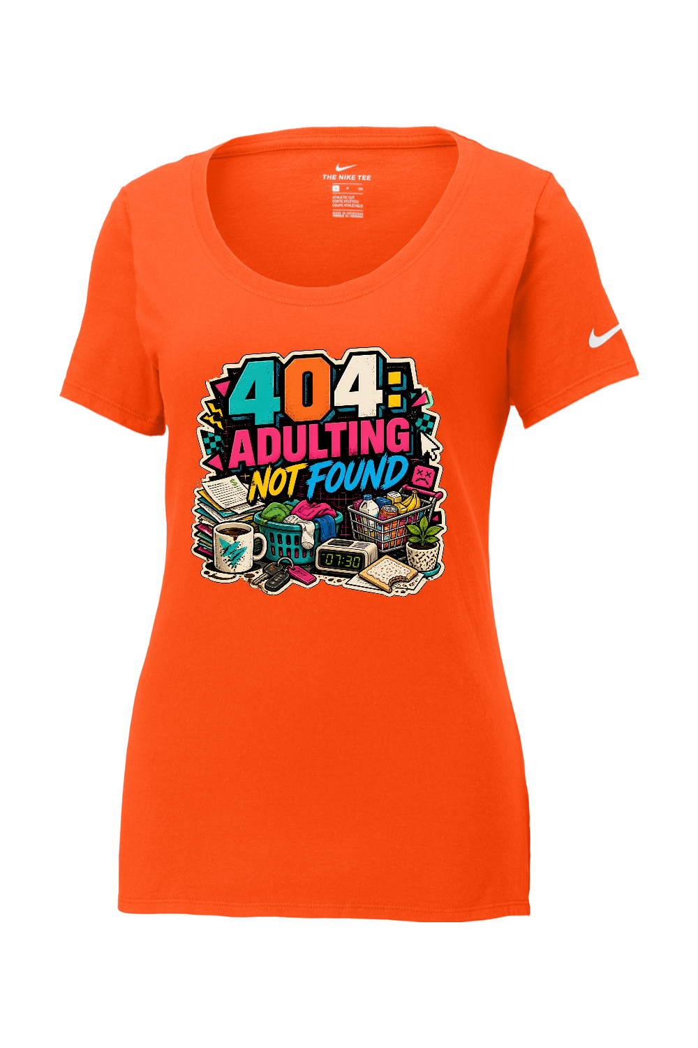 Nike Ladies Core Cotton Scoop Neck Tee: 404 Adulting Not Found