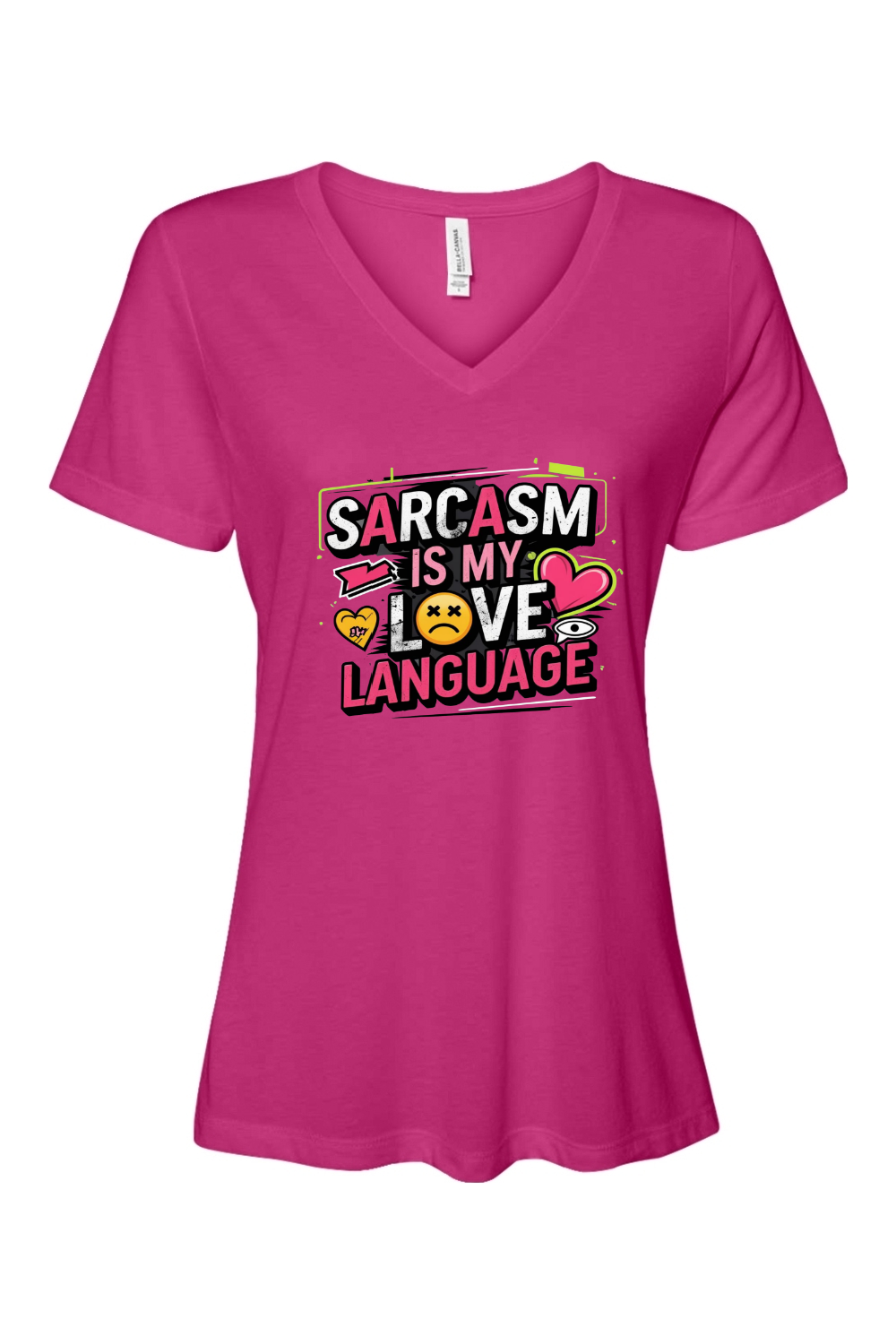 Relaxed Fit Women's V-Neck T-Shirt - Sarcasm Love Language
